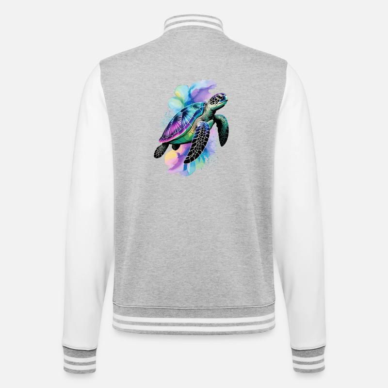 Sea turtle, turtle, water turtle - College Sweat Jacket - heather grey/white