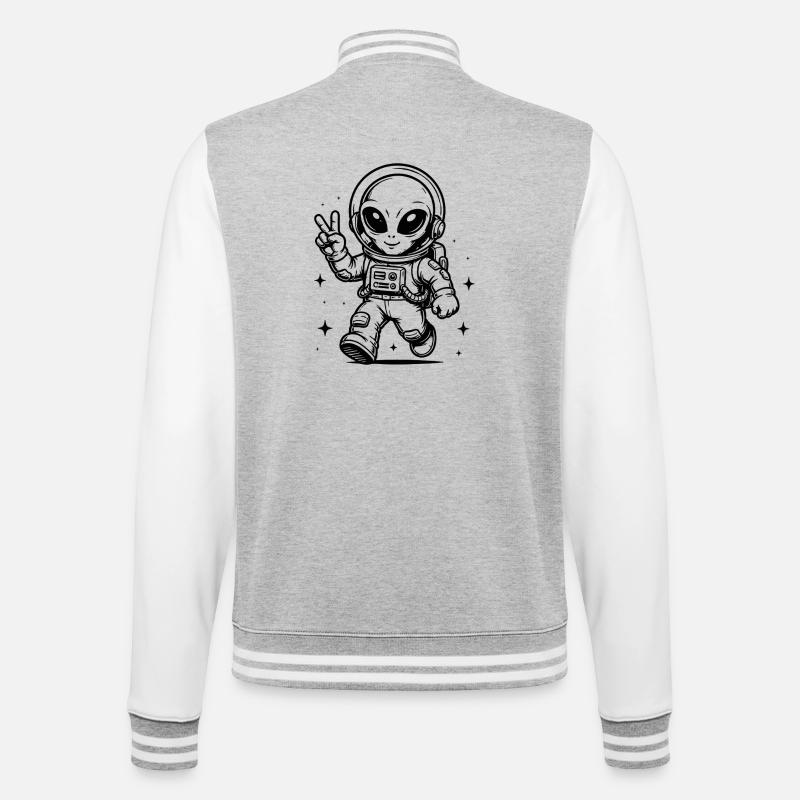 Astronaute Paix extraterrestre dans l’espace - Veste Teddy - gris chiné / blanc