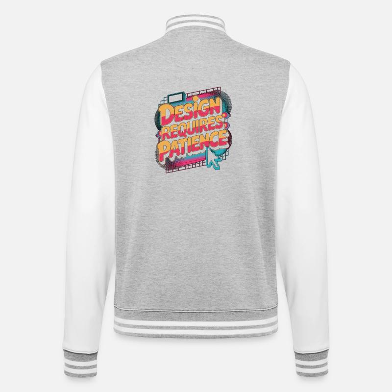 Graphic Designer Design Requires Visual Artist - College Sweat Jacket - heather grey/white