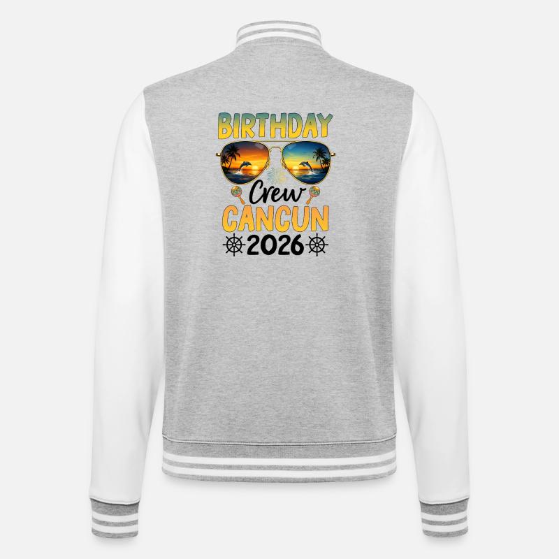 Équipe d’anniversaire Cancún 2026 - Veste Teddy - gris chiné / blanc