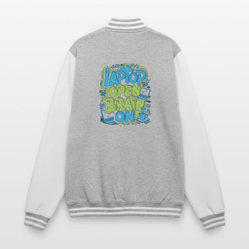 Remote Developer Laptop Open Brain On Remote Coder College-Sweatjacke