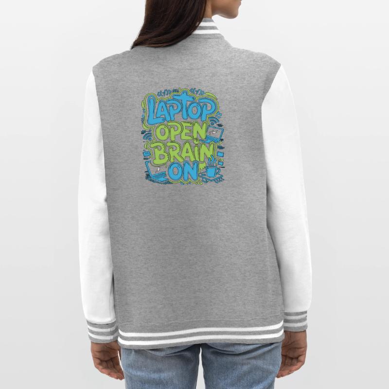 Remote Developer Laptop Open Brain On Remote Coder College-Sweatjacke