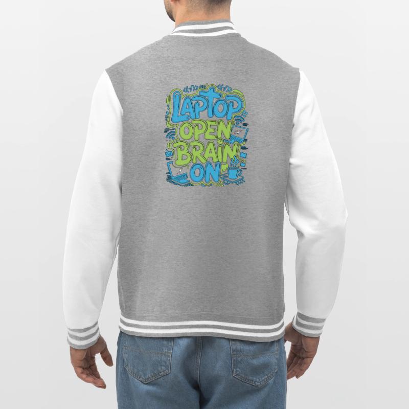 Remote Developer Laptop Open Brain On Remote Coder College-Sweatjacke