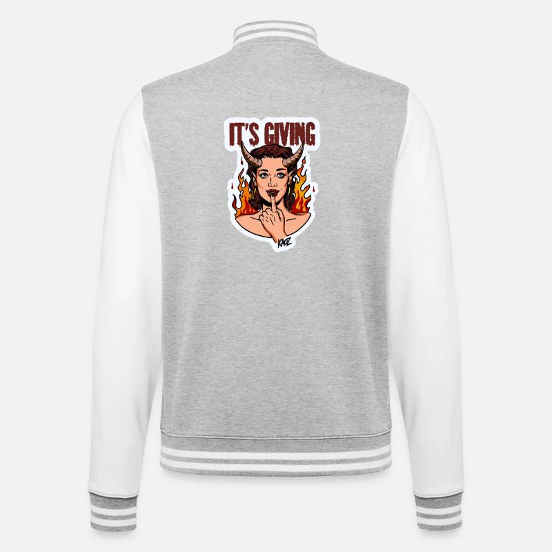 Devilish Diva Flame - College Sweat Jacket - heather grey/white