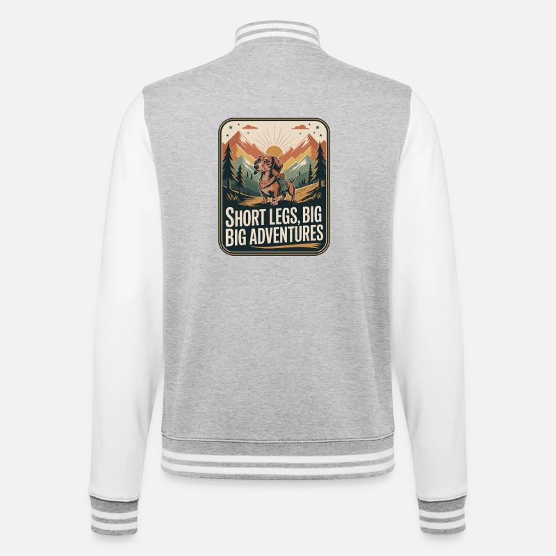 Wander Dackel - College-Sweatjacke - Grau meliert/Weiß