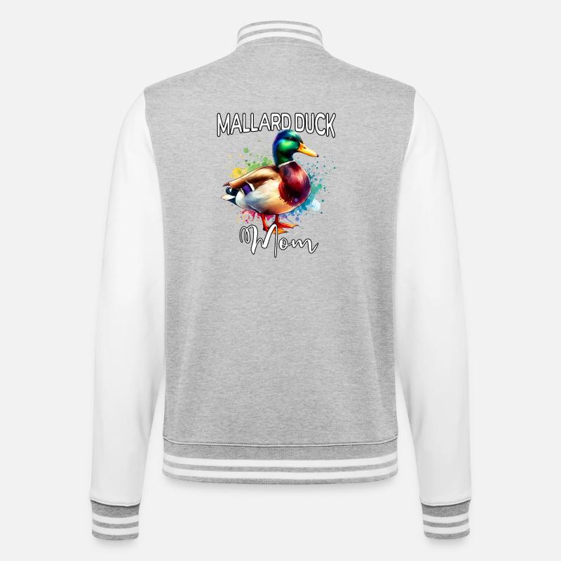 Maman du canard colvert - Veste Teddy - gris chiné / blanc