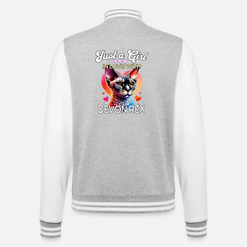 Devon Rex Girl - Veste Teddy - gris chiné / blanc