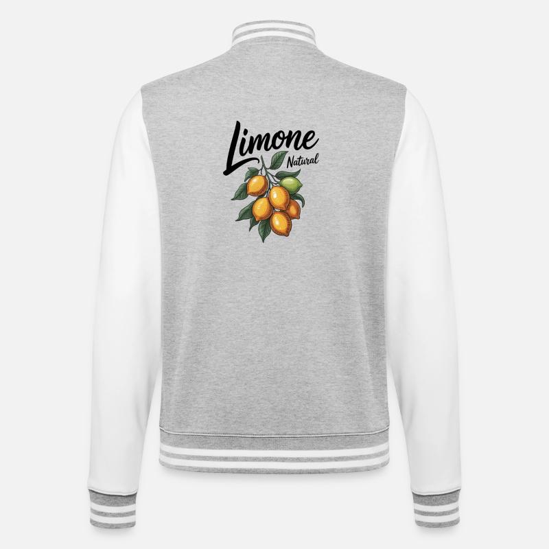 Lemon Lime - College Sweat Jacket - heather grey/white