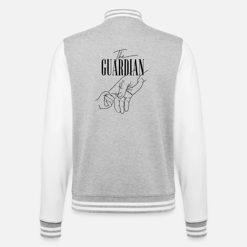 LE GARDIEN - Veste Teddy - gris chiné / blanc