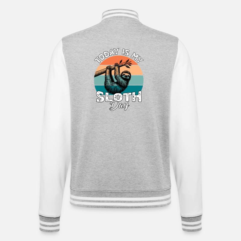 Faultier Sloth - College Sweat Jacket - heather grey/white