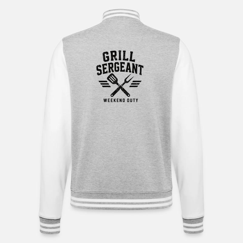 Grill Sergeant BBQ Shirt - College-Sweatjacke - Grau meliert/Weiß