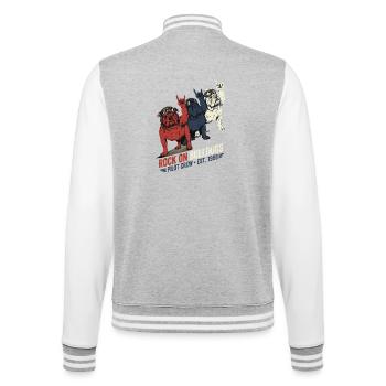 Bulldoggen Rock On Fliegerbrille Vintage - College-Sweatjacke - Grau meliert/Weiß - Hinten - Marisol (170cm)