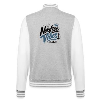 North Sea Vibes - College Sweat Jacket - heather grey/white - Back - Marisol (170cm)