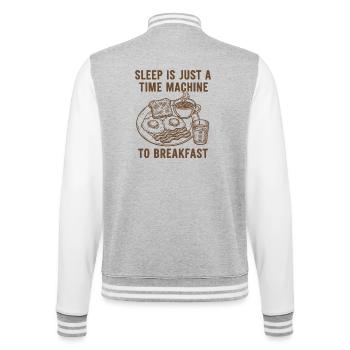 Le petit-déjeuner et le sommeil n’est qu’une machine à remonter le temps - Veste Teddy - gris chiné / blanc - Dos - Marisol (170cm)