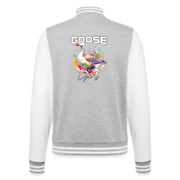 Goose Girl Goose - College Sweat Jacket - heather grey/white - Back - Marisol (170cm)
