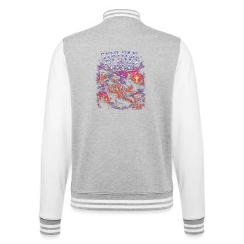 Too Old To Care Club Opa-Urlaub - College-Sweatjacke - Grau meliert/Weiß - Hinten - Marisol (170cm)