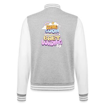 Coming Soon Baby Loading - College Sweat Jacket - heather grey/white - Back - Marisol (170cm)