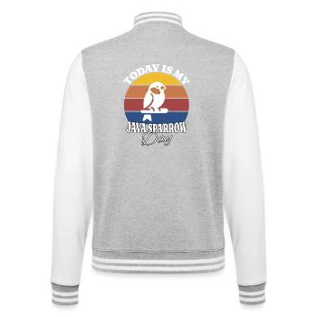 Reisamadine Java Sparrow - College Sweat Jacket - heather grey/white - Back - Marisol (170cm)