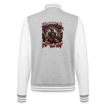 Heavy Metal Rocker Demon - Heavy Metal vs Rap - College Sweat Jacket - heather grey/white - Back - Marisol (170cm)