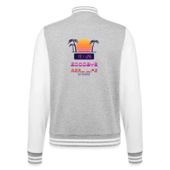 Goodbye Real Life 19.11. - College-Sweatjacke - Grau meliert/Weiß - Hinten - Marisol (170cm)