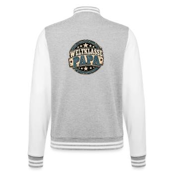 Waltklasse Papa Retro Vatertag Geschenk für Papa - College-Sweatjacke - Grau meliert/Weiß - Hinten - Marisol (170cm)
