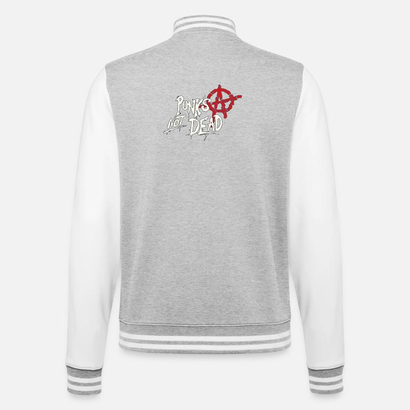 Punks Not Dead Anarcho Punk Logo - College Sweat Jacket - heather grey/white