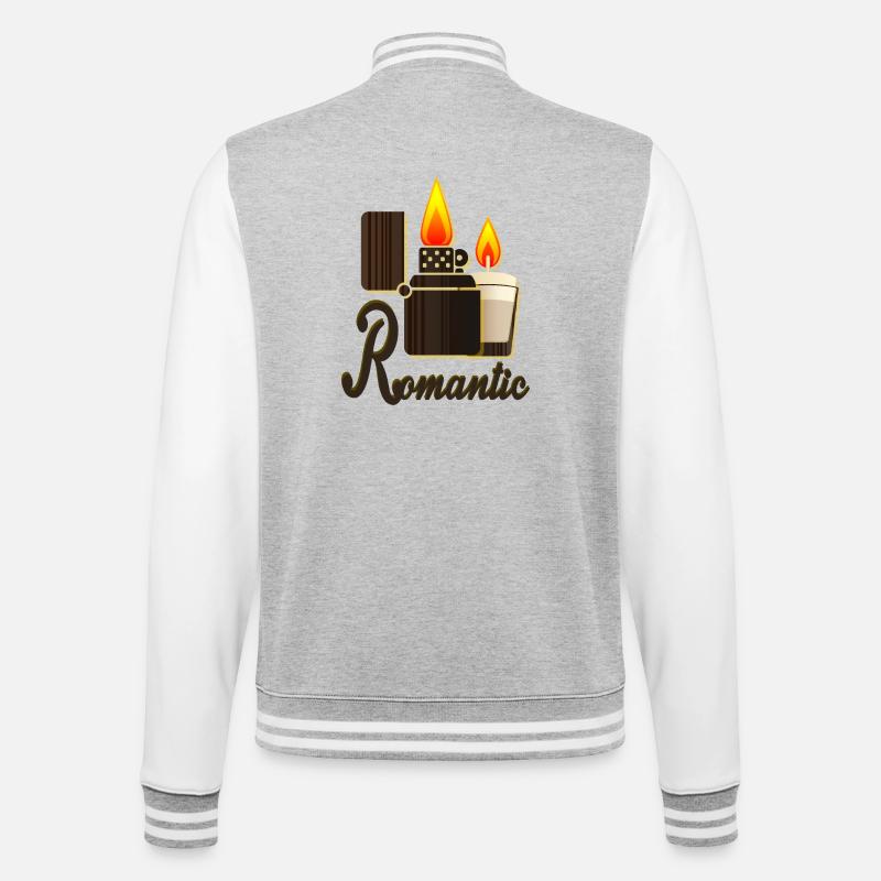 Candlelight Romance - College Sweat Jacket - heather grey/white