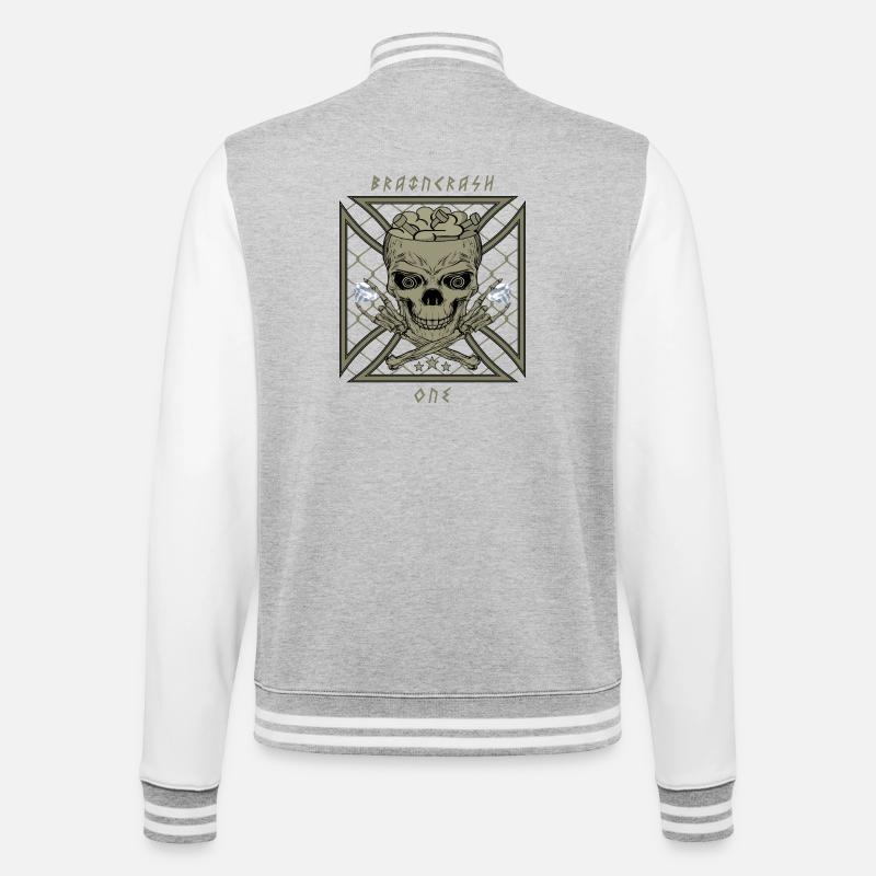 Brain Crash One - Veste Teddy - gris chiné / blanc