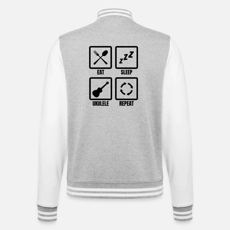 Ukulele Player Routine - College Sweat Jacket - heather grey/white