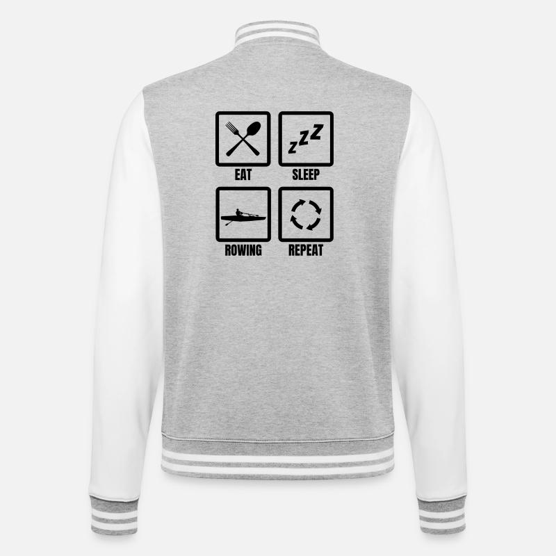 Ruderer Routine - College-Sweatjacke - Grau meliert/Weiß