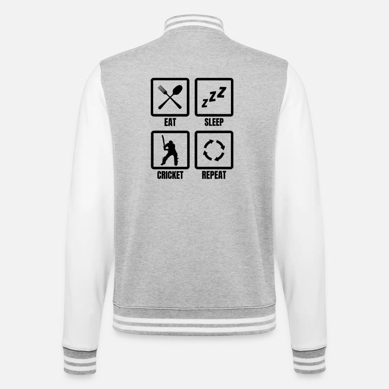 Kricket Routine - College-Sweatjacke - Grau meliert/Weiß