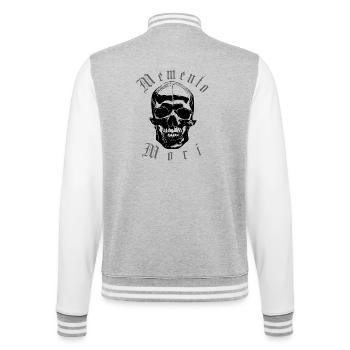 Crâne Memento Mori - Veste Teddy - gris chiné / blanc - Dos - Marisol (170cm)