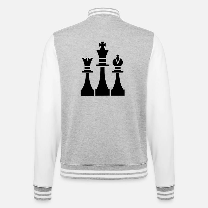 Graphiques de pièces d’échecs - Veste Teddy - gris chiné / blanc