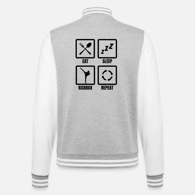 Routine quotidienne pour les kickboxeurs - Veste Teddy - gris chiné / blanc