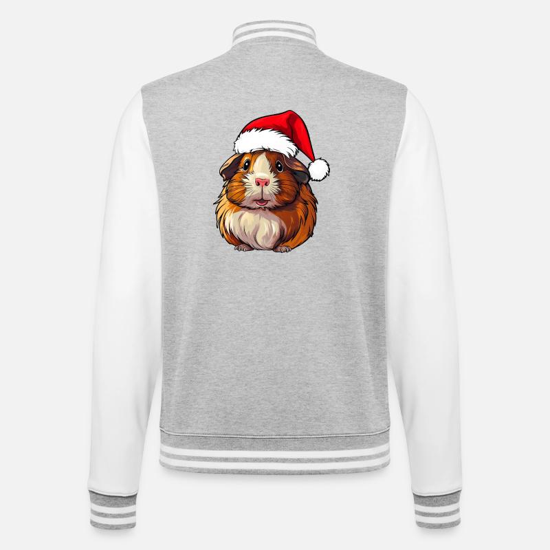 Cochons d'Inde de Noël - Veste Teddy - gris chiné / blanc