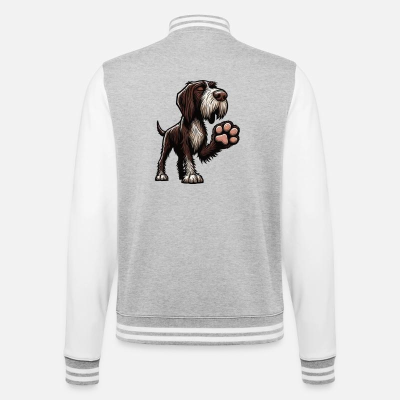German Wirehaired German Wirehaired Owner - College Sweat Jacket - heather grey/white