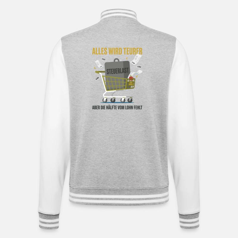 Everything is getting more expensive - College Sweat Jacket - heather grey/white