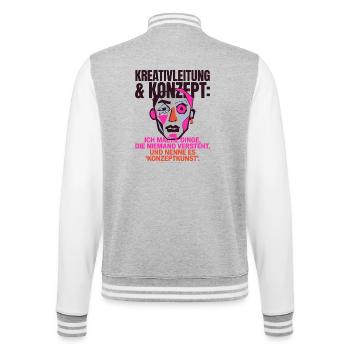 Brutalismus Truth Architektur Design - College-Sweatjacke - Grau meliert/Weiß - Hinten - Marisol (170cm)