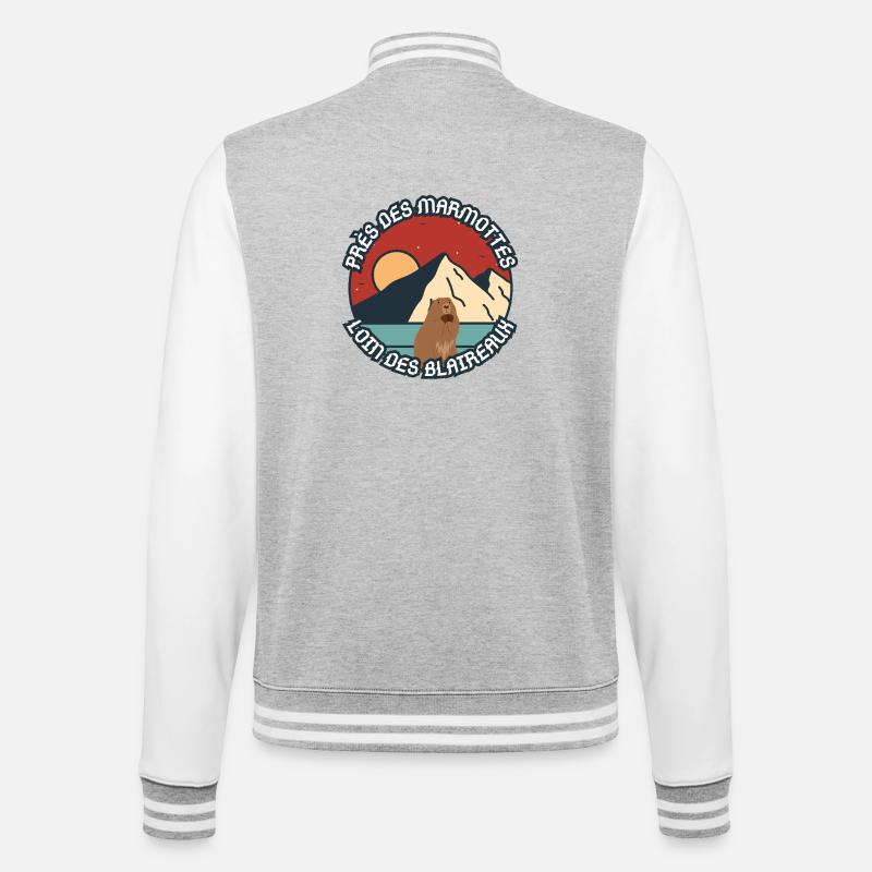 Humor über ein Murmeltier - College-Sweatjacke - Grau meliert/Weiß