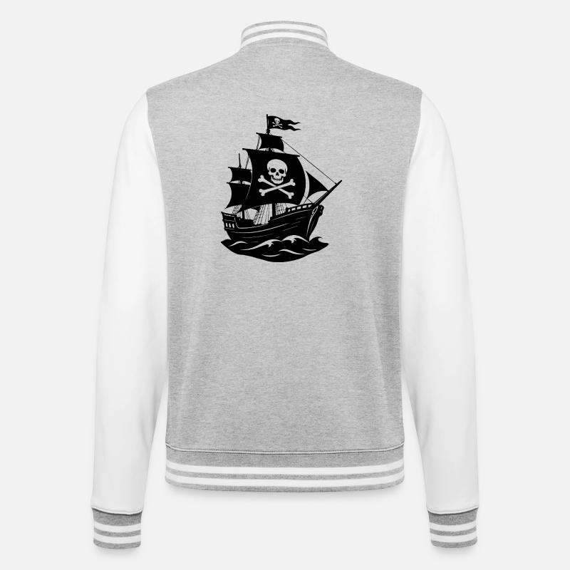 Bateau pirate - Veste Teddy - gris chiné / blanc