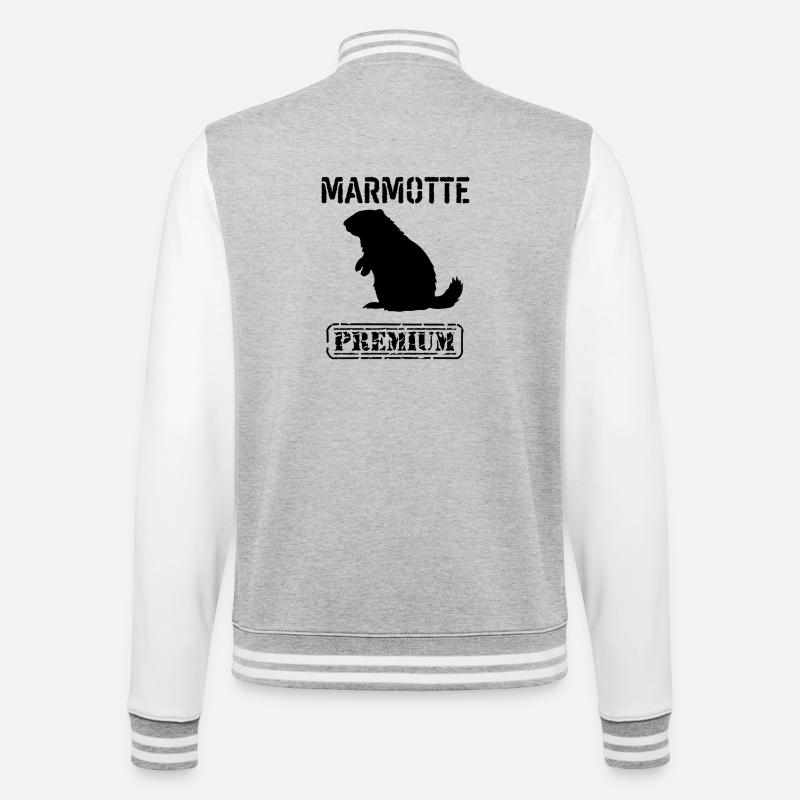 Marmotte premium  - Veste Teddy - gris chiné / blanc