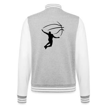 Sport - College-Sweatjacke - Grau meliert/Weiß - Hinten - Marisol (170cm)