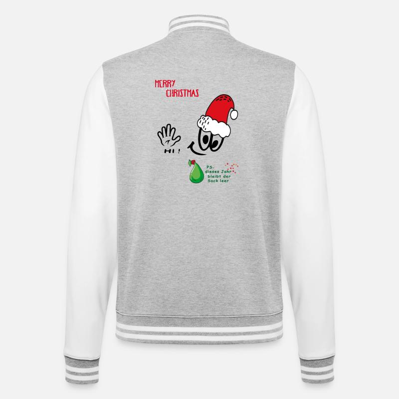 Weihnachtsmann, Merry Christmas, Comic - College-Sweatjacke - Grau meliert/Weiß