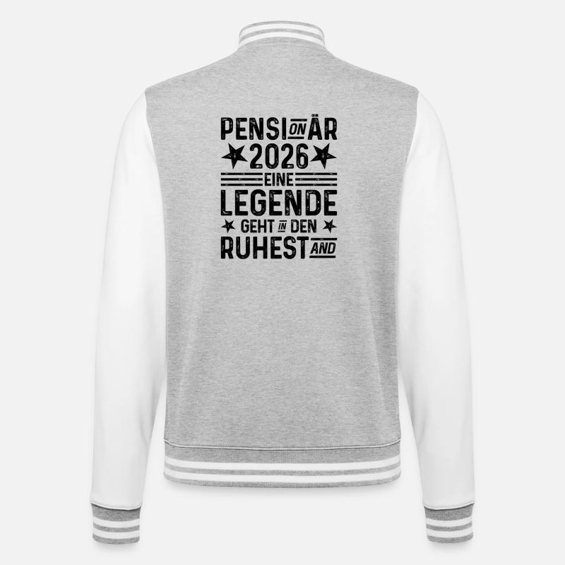 Retiree 2026: A legend retires - College Sweat Jacket - heather grey/white