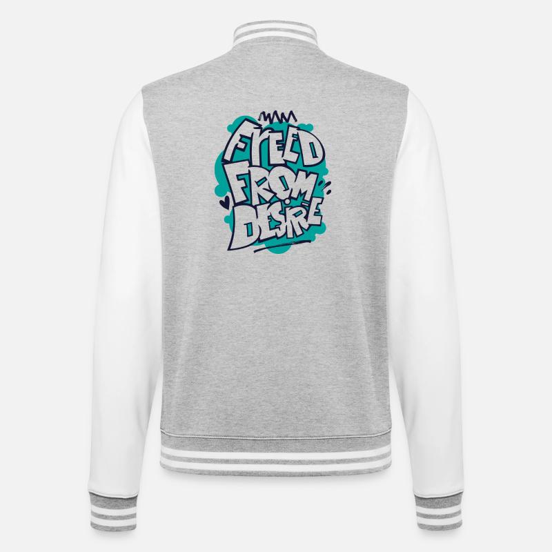 Feed From Desire Graffiti Tee - Veste Teddy - gris chiné / blanc