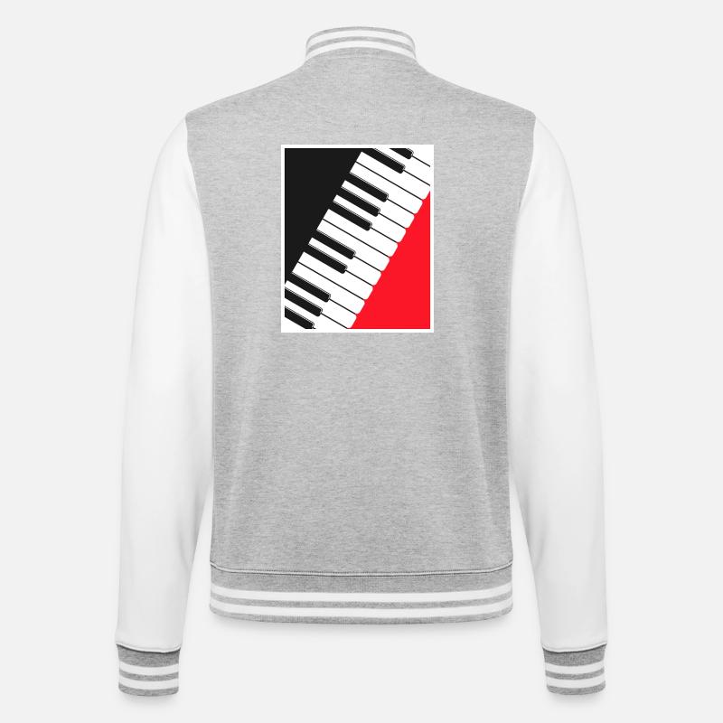 Art d’affiche clavier de piano - Veste Teddy - gris chiné / blanc