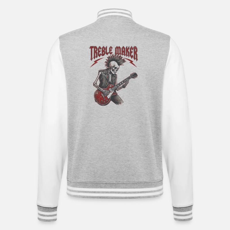 Treble Maker Guitariste Musicien Jun - Veste Teddy - gris chiné / blanc