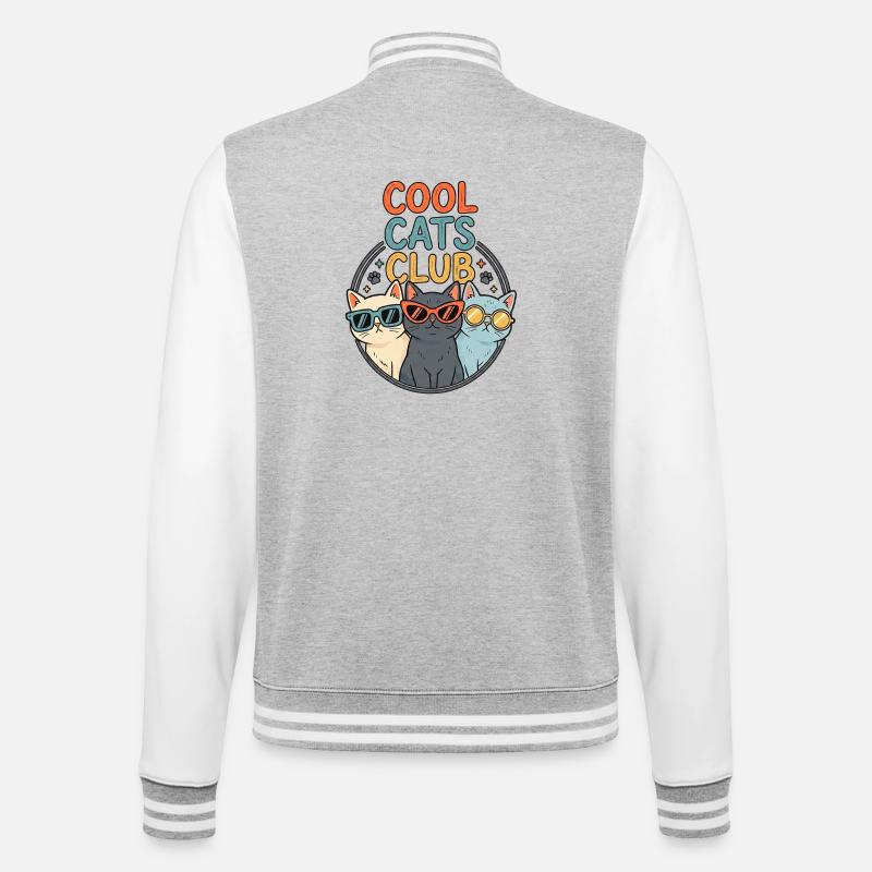 cool cats - College Sweat Jacket - heather grey/white