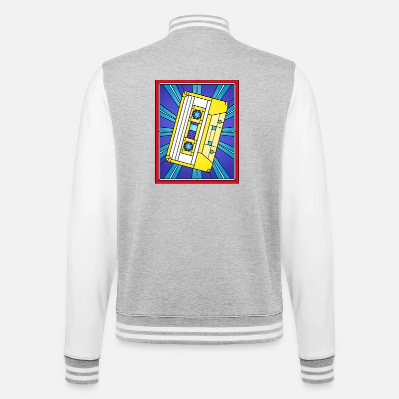 Illustration de cassette en vitrail - Veste Teddy - gris chiné / blanc