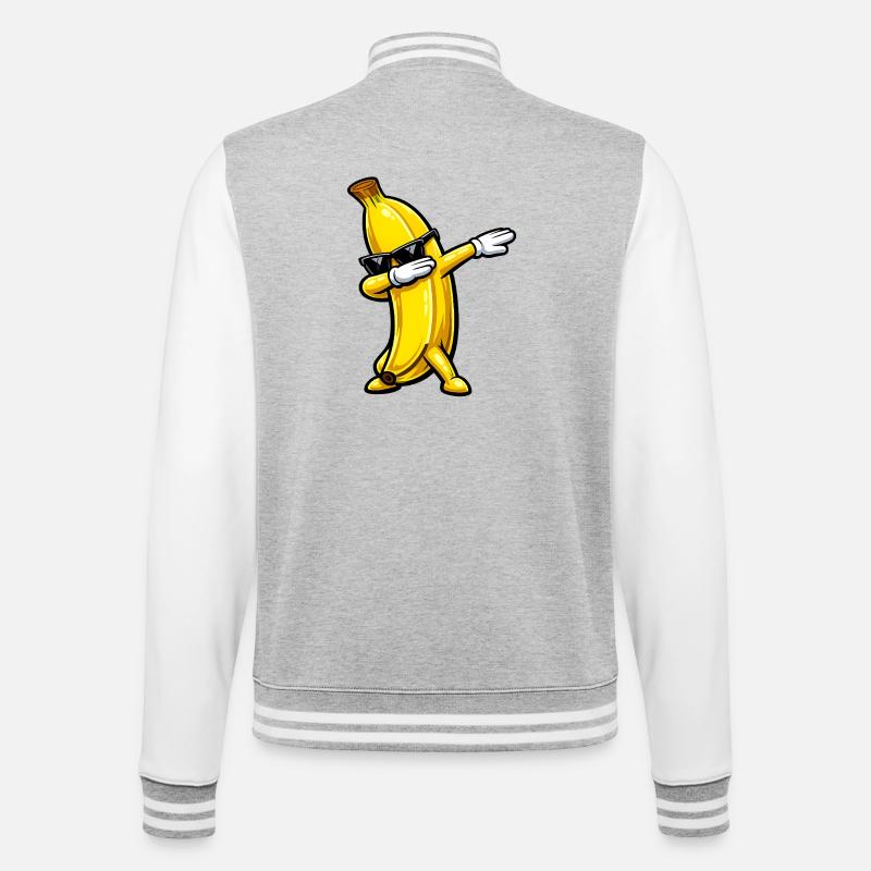 Tabbing de banane - Veste Teddy - gris chiné / blanc